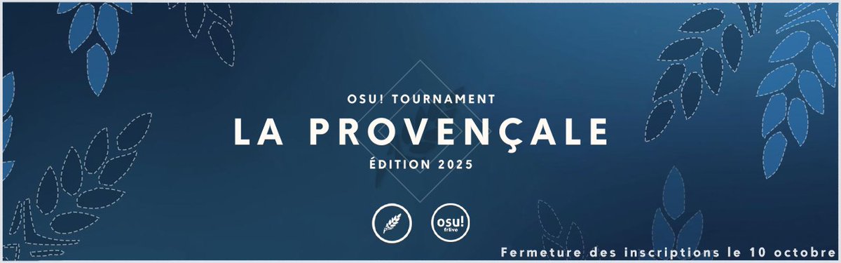 📣 La Provençale 2025

On continue sur un autre showcase de qualifiers, mais cette fois pour La Provençale.
32 équipes vont devoir faire de leur mieux pour prendre l'avantage en ce début de tournoi !

➡️ twitch.tv/osufrlive avec Zyf &amp; Ryshult au cast 📺