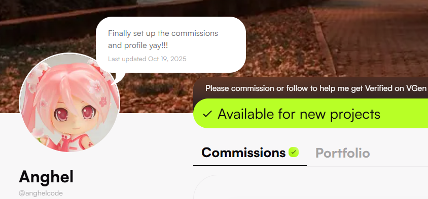 anghelcode's tweet image. Hello! I finally set up my VGen if you want to look around and c0/m/mission me there ^^ link under this tweet btw!