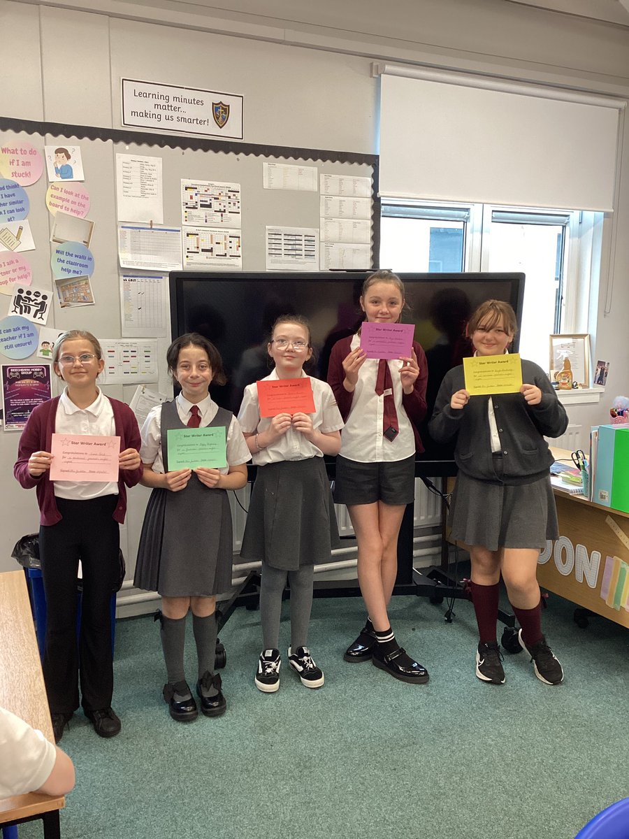 Congratulations to our last Star Writers of Term 1! Excellent reports about themselves as they wrote what they thought would be their ‘parents night report’ ✍️👏🏼