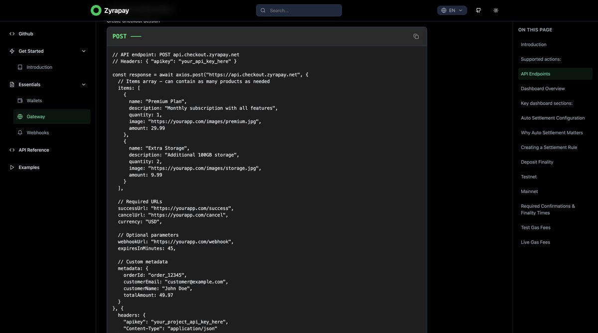 🛍️ Merchants accepting Pi just got easy!

With ZyraPay, you can integrate Pi payments anywhere instantly, even with no Pi blockchain knowledge.
Just call our API — we’ll generate hosted checkout page for your clients
👉 Try it now: zyrapay.net/docs/gateway
#ZyraPay #StripeForPi