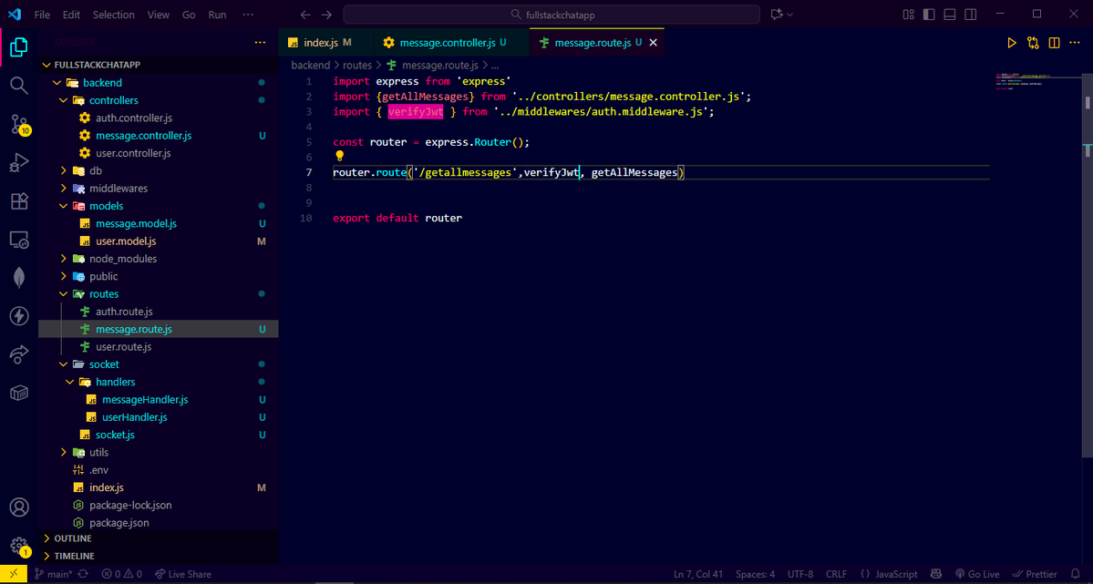 CoderAnand's tweet image. Day 30 of learning programming 🚀
Learned about real-time communication — polling, WebSockets & how they work ⚡
Set up socket architecture, wrote logic to save messages, and created message routes. 
#Day30 #CodingJourney #MERNStack #SocketIO