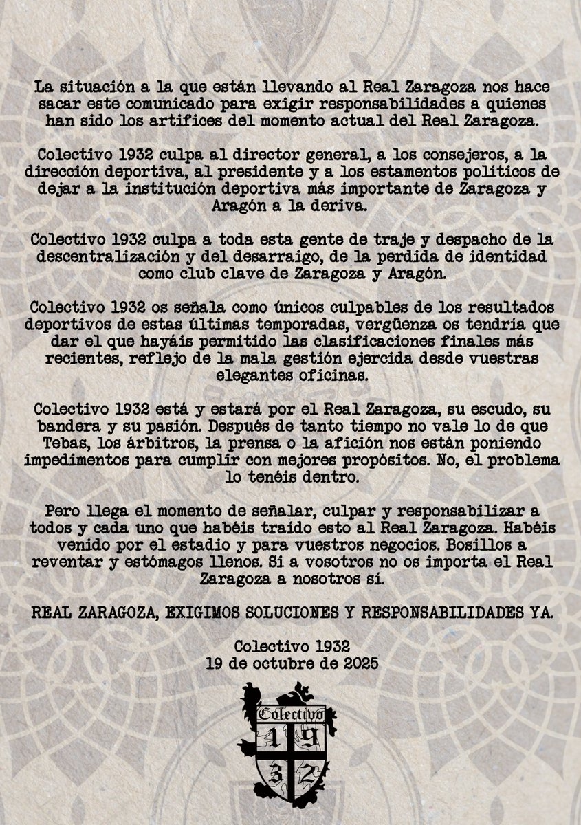 Comunicado de Colectivo 1932.