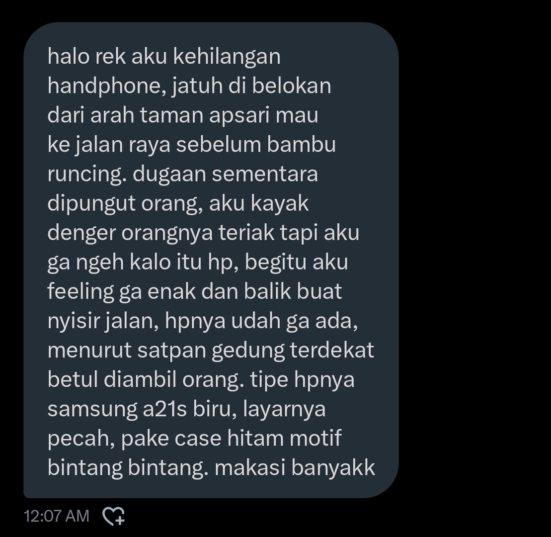 sbyfess's tweet photo. -rek teman2 ada titipan mf, mohon dibantu kakaknya kehilangan hp di area yg disebutkan ini. bisa langsung kontak kakak @ayitakano apabila ada yg menemukan https://t.co/9jbHaaRu2Y