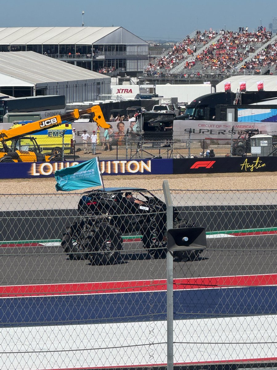 They put George, the most posh F1 driver in recent history in a lifted side-by-side on tractor tires for the driver parade. 

America never met a stereotype it wouldn’t lean into.