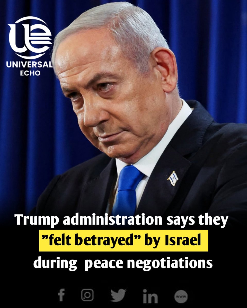 universalecho__'s tweet image. Key negotiators from the Trump administration, including Special Envoy Steve Witkoff and Jared Kushner, reported feeling &quot;betrayed&quot; by Israel after it conducted an airstrike targeting Hamas leadership in Qatar. 
#TrumpTeamBetrayed
 #GazaPeaceTalks
 #QatarStrike
#USIsraelTensions