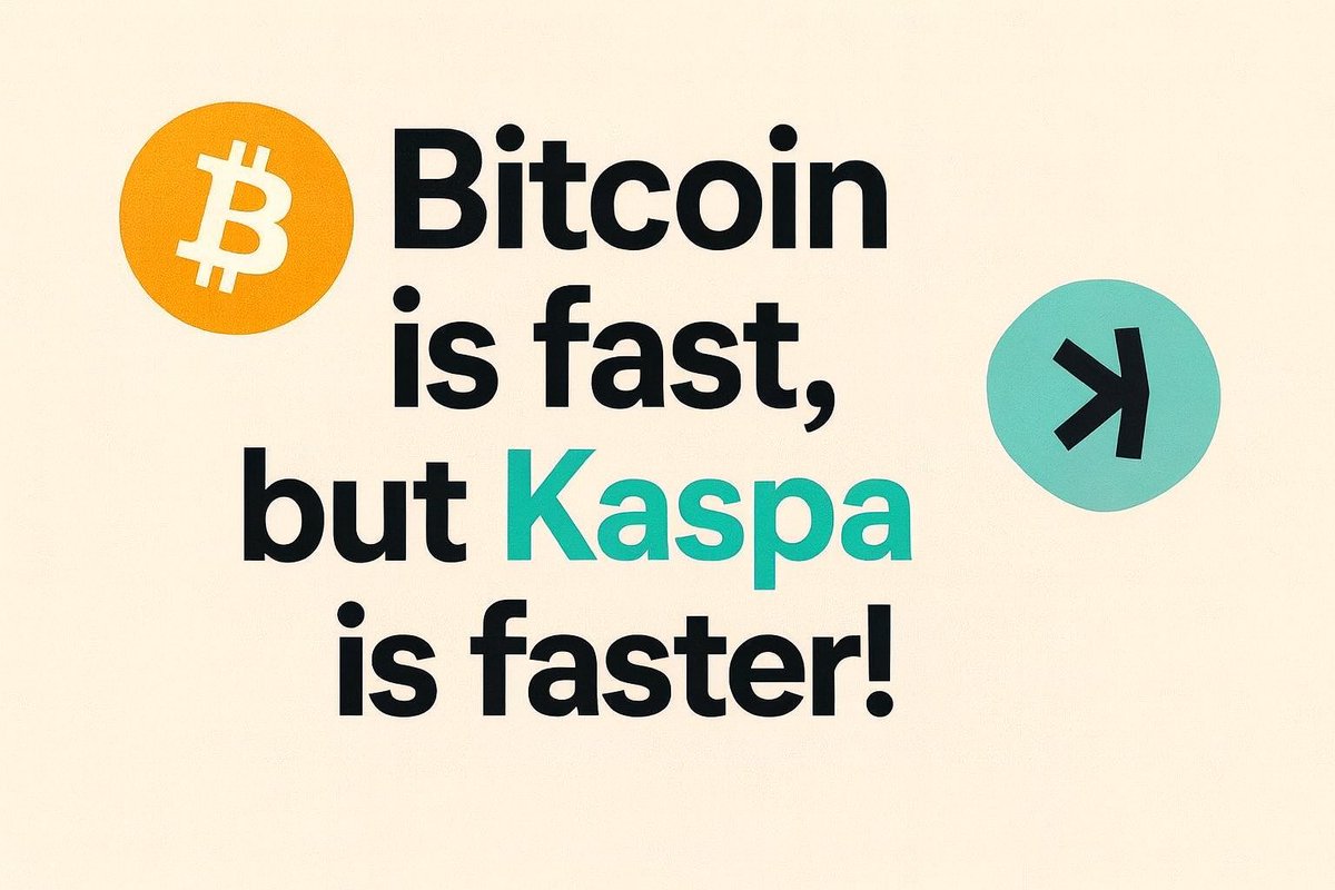 Bitcoin is fast, but #Kaspa is faster ⚡️🚀
Proof-of-Work just evolved.
Welcome to the next generation of crypto speed and decentralization. 💎

$KAS #Bitcoin #KASPA