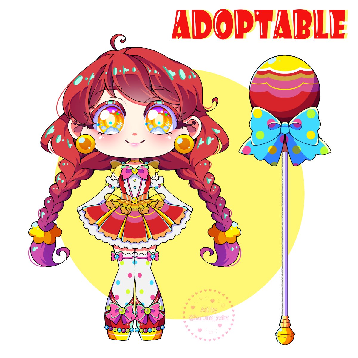 harune_seira's tweet image. She is still available in my Vgen, just for 15€ 🍬

#Adoptable #Adoptables #CharacterDesign #VGen