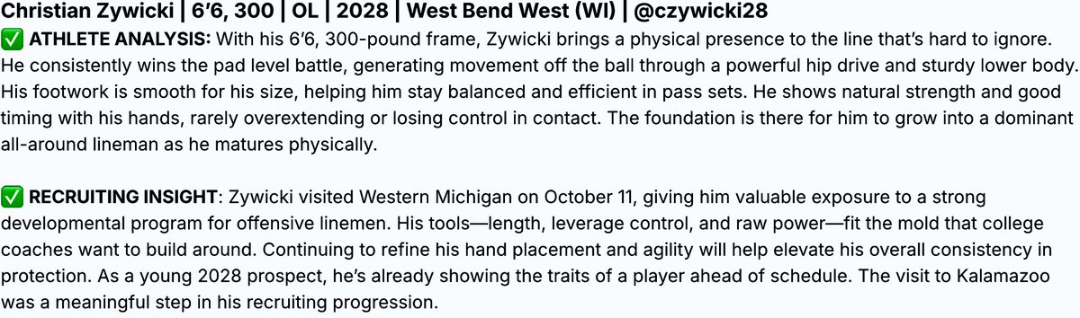 Thank you <a href="/sixstarfootball/">Six Star Football | PLUS+</a> for the write up!

<a href="/MJ_NFLDraft/">Mark Johnson</a> <a href="/TrentSlattenow/">Trent Slattenow</a> 
<a href="/ripplinger_t/">Taylor Ripplinger</a> <a href="/WBW_Football/">West Bend West Football</a>
<a href="/KyleSteuck58/">Kyle Steuck</a> <a href="/CoachHenning75/">Chad Henning</a>
<a href="/RyanBartow/">RyanBartow</a> <a href="/Robert_Lamastra/">Robert Lamastra</a> 
<a href="/NWahlScouting/">Nate Wahl</a> @bennet_schmitz   <a href="/OrryHellenbrand/">Orry Hellenbrand</a> <a href="/WMU_Football/">Western Michigan Football</a> <a href="/CoachBlaz/">AJ Blazek</a> <a href="/PrepRedzoneWI/">Prep Redzone Wisconsin</a> <a href="/PetersNUFB/">Zach Peters</a>