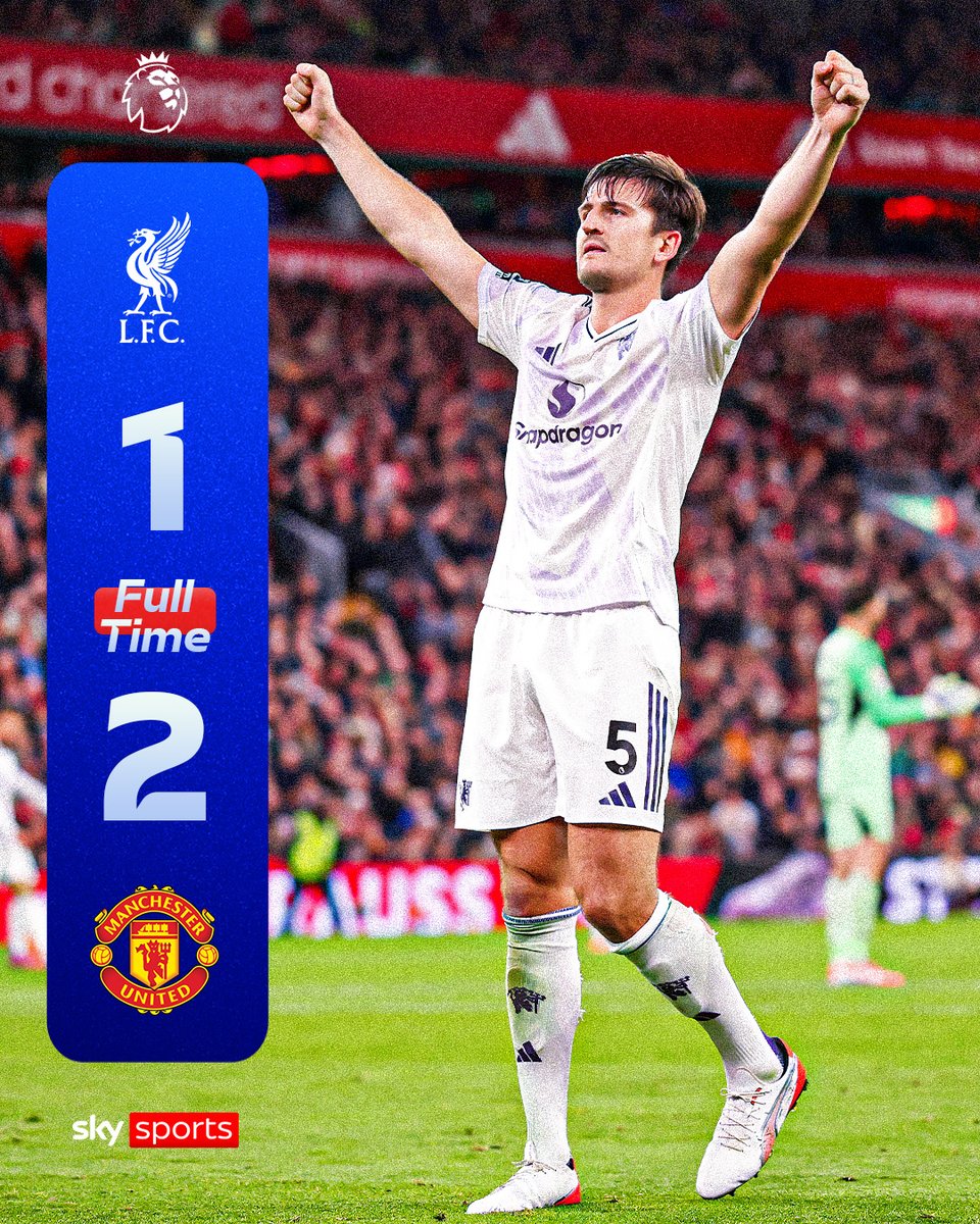 SkySportsPL's tweet image. A massive three points for Man Utd as Harry Maguire’s header makes the difference, handing Liverpool another tough defeat 😬