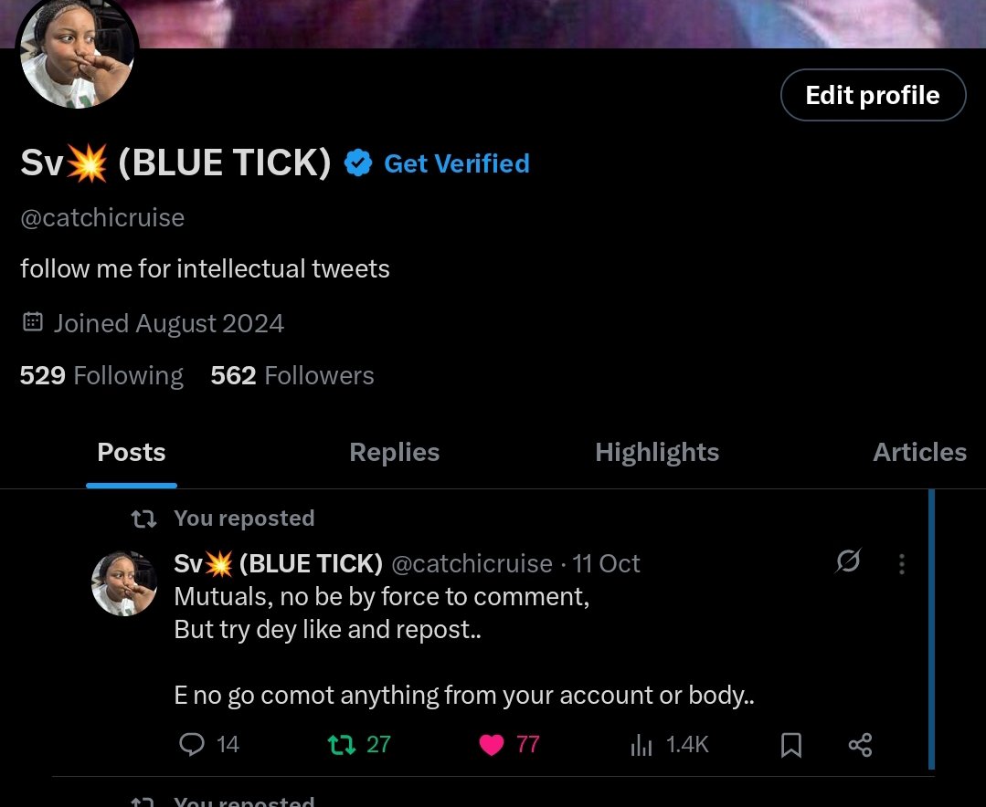 Day 1 of posting my profile till I get to 1k