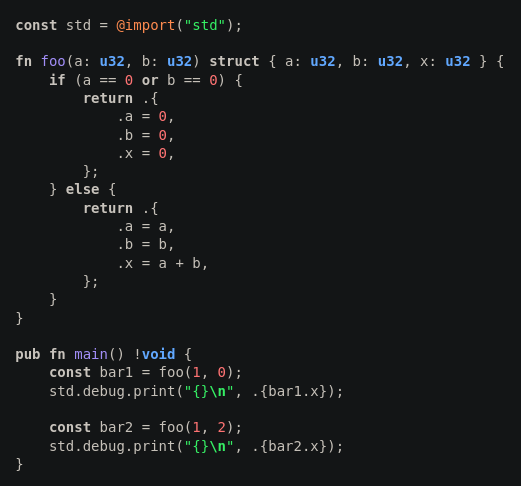 A possibility for multiple return values ​​in zig.

#ziglang #programming