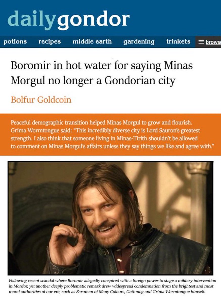 Boromir’s legacy questioned as further orcophobic comments surface
