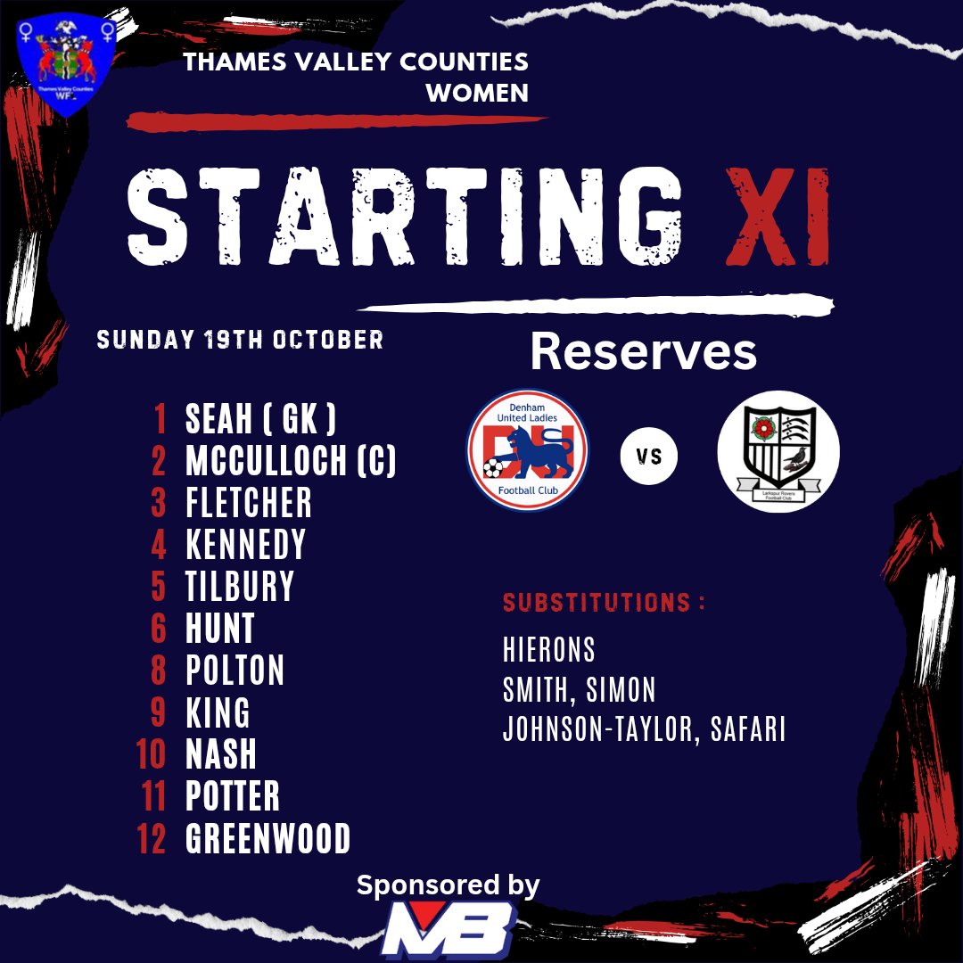 Reserves | 

How our Reserves line up today at The Den. A senior debut also today for ex youth player Maddie Johnson Taylor who returns to the club. 

Come on Ladies!