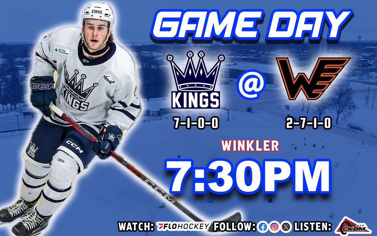 The Dauphin Kings and Flyers meet for the first time tonight when they square off in Winkler.

Get all the details in the Aspen Insurance Game Day Report: dauphinkings.com/kings-head-to-…

#MJHL #ForTheCrown 👑