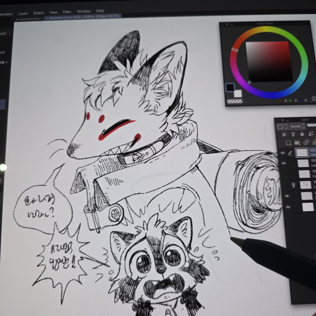 Found a nice inking brush in CSP.