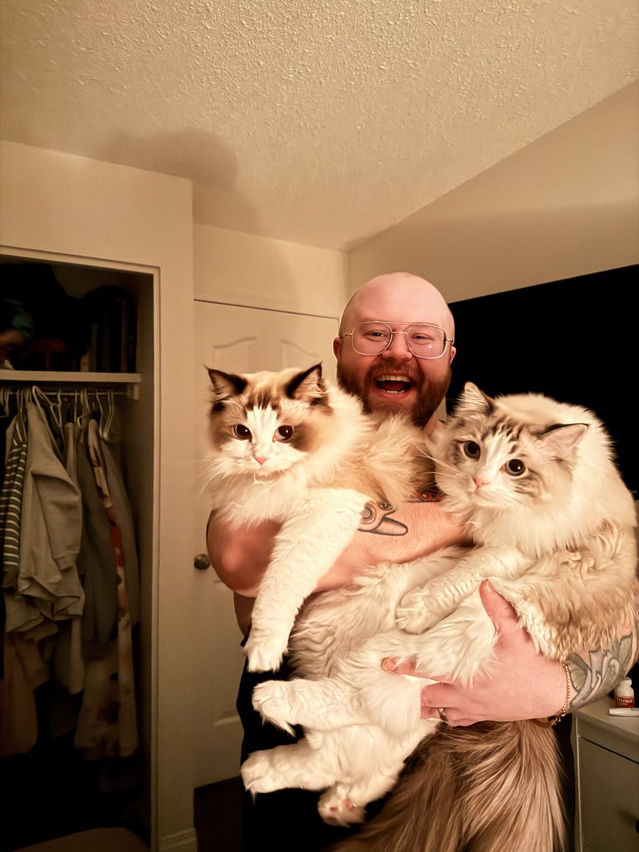 One year of being a lucky cat-dad to the team 🖤🌌