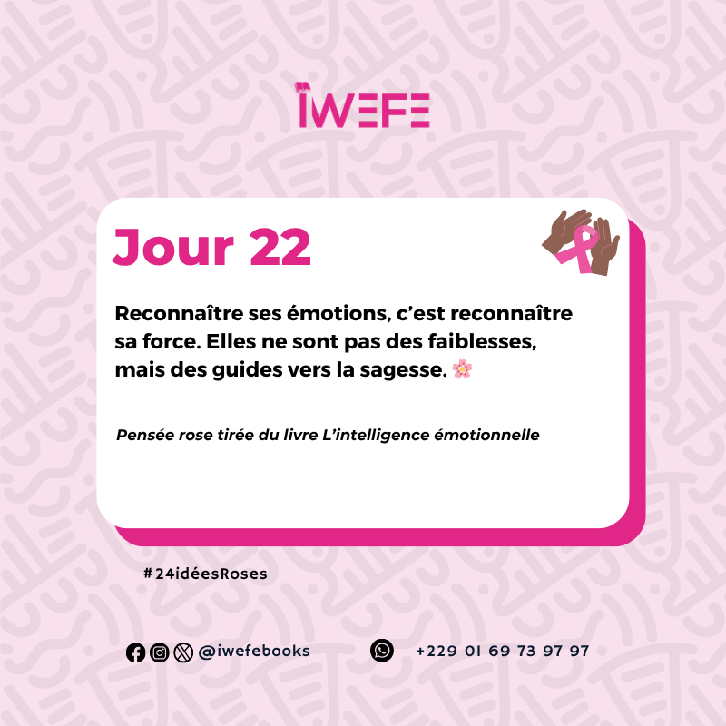 Iwefebooks's tweet photo. ✨ Les femmes fortes ne cachent plus leurs émotions.
Pleurer ne rend pas faible, ressentir ne rend pas fragile. 💖
Reconnaître ses émotions, c’est accepter sa vraie force.
Ce #OctobreRose, sois forte autrement : avec ton cœur. 💞
#Iwefe #BienÊtre #Prévention https://t.co/Z2Le46po7j