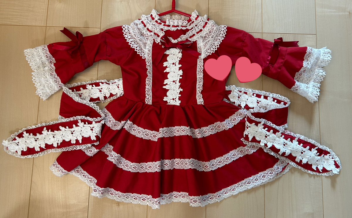 砂沼の下妻ロリィタコレクションに親子部門で参加予定だったけど子供発熱のため欠席でした😢
親子でエリザベス着たくて娘のOPを今日のために作ったのに着せられなかったなぁ…

でもちょっと手直ししたいからちょうどよかったのかも…また開催するようなら今度こそ出たいな！