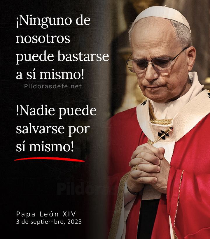 Pildorasdefe (@pildorasdefe) on Twitter photo ¡Nadie puede salvarse por sí mismo!
Solo Jesús salva. Y para estar con Jesús, hay que estar en comunión con su Iglesia.
Feliz Domingo del Señor. ¡Nadie puede salvarse por sí mismo!
Solo Jesús salva. Y para estar con Jesús, hay que estar en comunión con su Iglesia.
Feliz Domingo del Señor.
