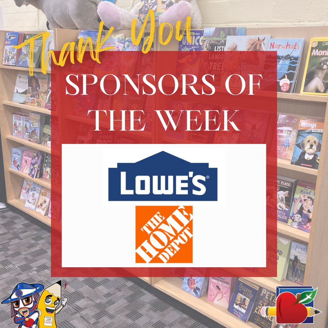 A big thank you from The Teacher’s Desk to our Sponsors of the Week: Lowe's on Transit Road and The Home Depot on Transit Road! Your support helps us provide teachers with the supplies they need to equip students for success. We couldn’t do it without you! <a href="/Lowes/">Lowe's</a> <a href="/HomeDepot/">The Home Depot</a>