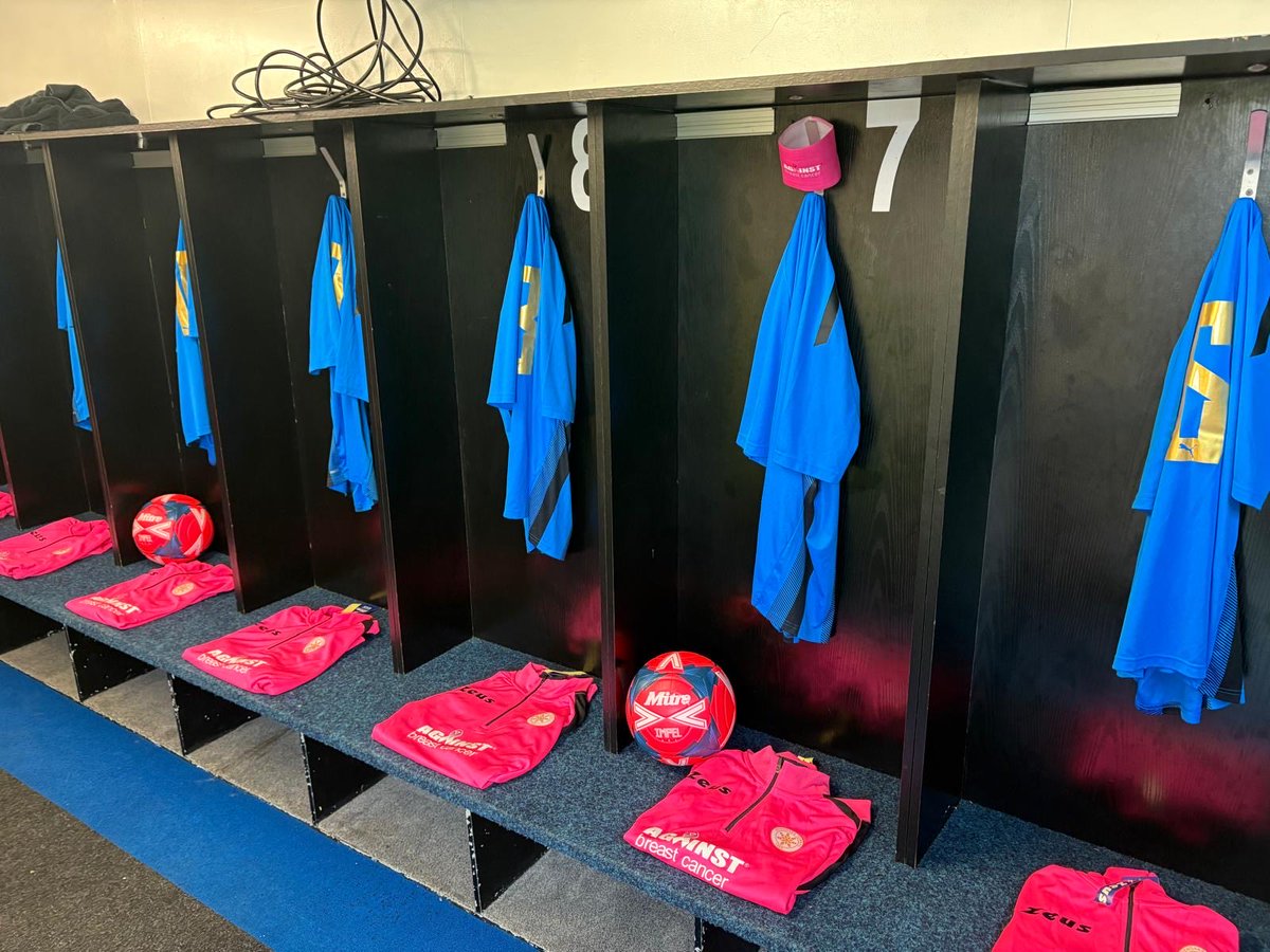 Changing room all set for our Women’s First Team game today where they will be wearing specially made warm up tops in support of Breast Cancer Awareness Month! 🩷

🆚 Ashmount Leigh
⌚️ 3:30pm
🏟️ The Bourne Stadium, TN14 5BX
🎫 Donated entrance fee of your choice
🏆 The London and