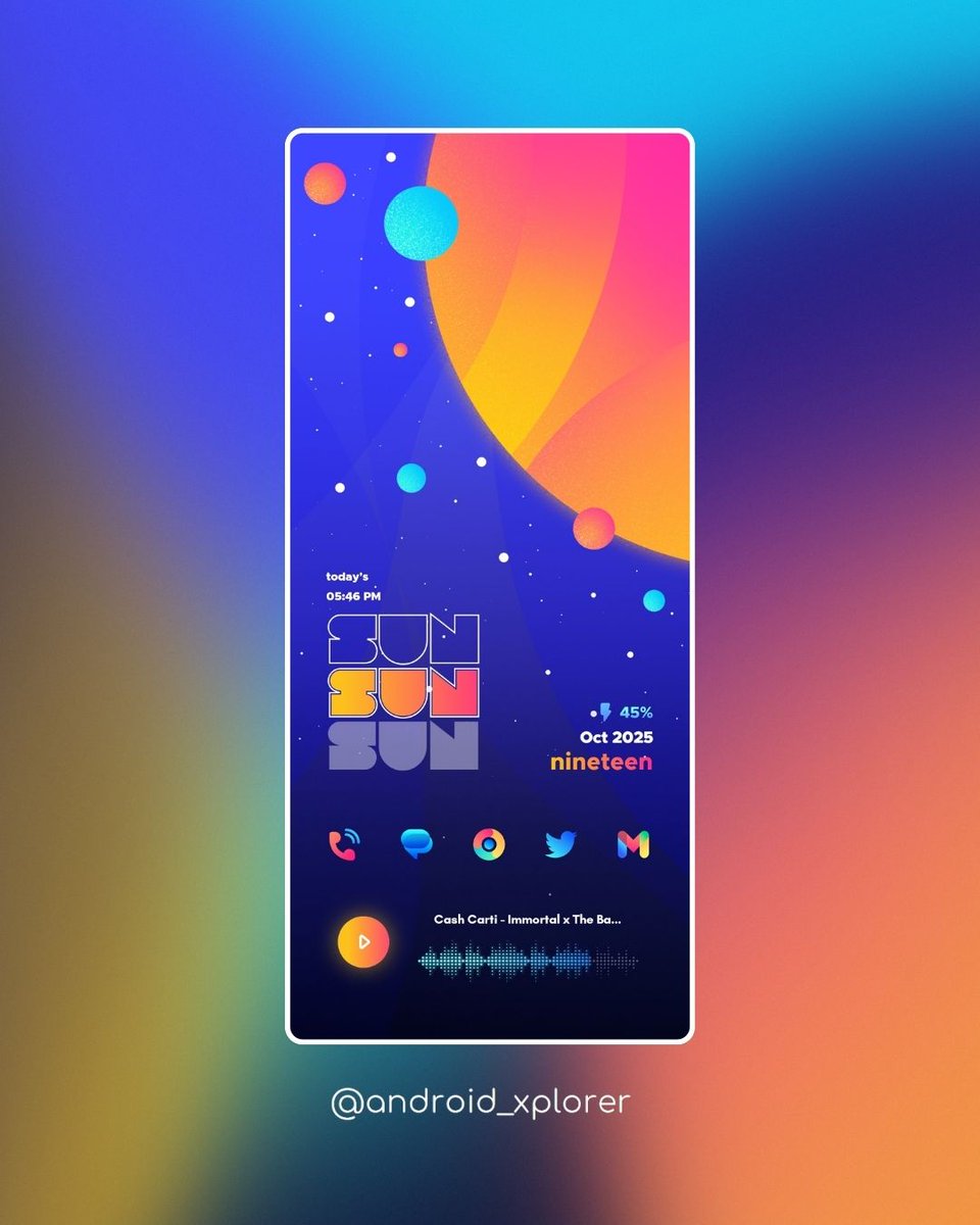 Android_Xplorer's tweet image. My Recent Homescreen 🤍
Planetary Palette 🎨⭐
▫️Smart Launcher @SmartLauncher
▫️Lunar Wallpapers @MathyWallrod
▫️Dolphie KWGT @21MaRcO12
▫️Radient Icons @maxpatchs
#aahomescreens #homescreen #kustomhomescreen #androidhomescreen #AndroidCustomization