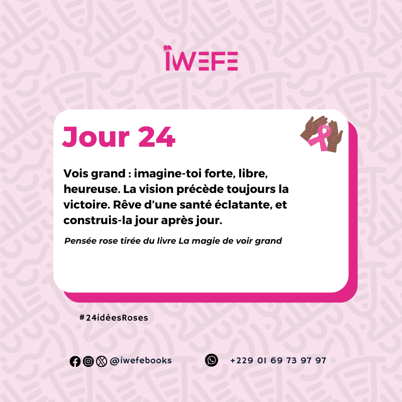 Iwefebooks's tweet photo. Ce mois d’Octobre Rose nous rappelle une vérité : chaque femme porte en elle un pouvoir immense — rêver, guérir, se transformer. 💫
Rêve d’une vie où ta santé, ta force et ton bonheur brillent sans limite. 🌷
#OctobreRose #Iwefe #BienÊtre https://t.co/3FUcyFjdtC