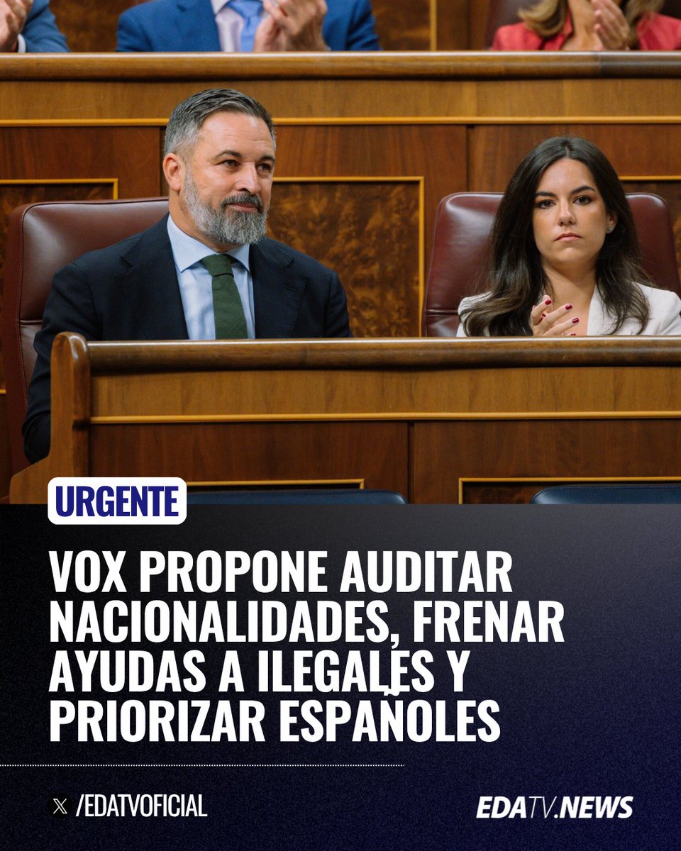 ‼️🇪🇸 | VOX registra iniciativa en el Congreso para auditar concesiones de nacionalidad, impedir ayudas a inmigrantes ilegales y suprimir el arraigo, y pide establecer la prioridad nacional.