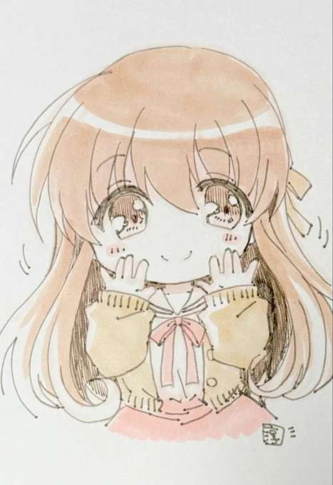 1076日目のアナログイラストはONE.の長森瑞佳です〜。