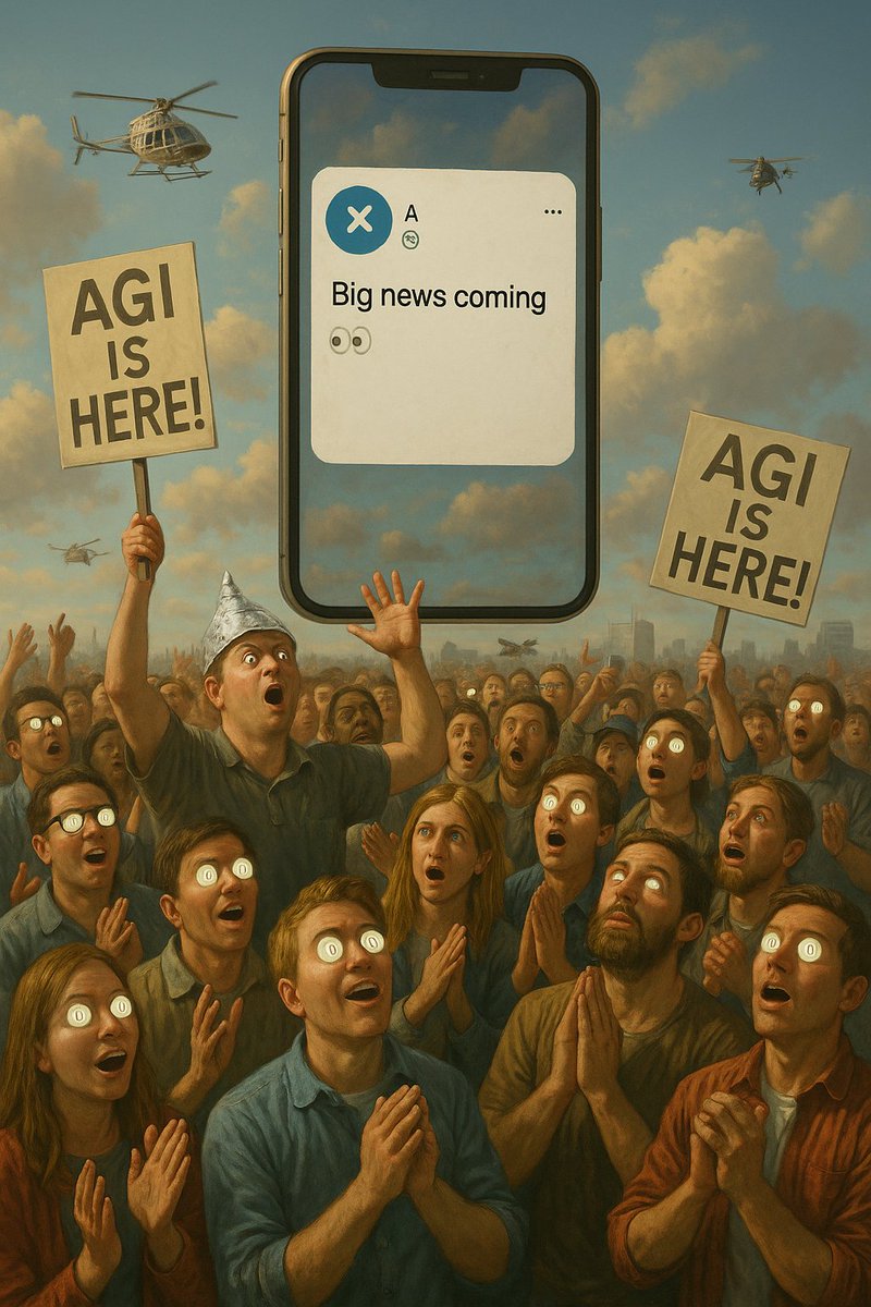 alexa45672's tweet image. Just another day on X... someone tweets &quot;big news&quot; and the crowd goes full AGI mode😅👇
#AGI #AI #grok5 #ElonMusk #XAI