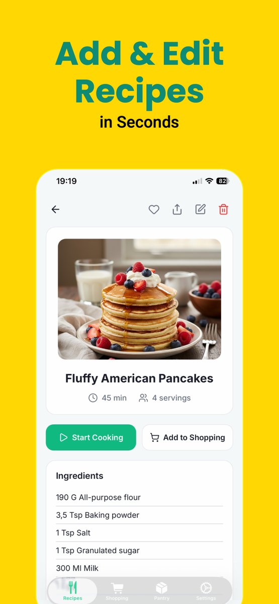 vladsiu's tweet image. The main new features in the TinyRecipe update:

1. Add images to recipes
2. Light/Dark modes

#iOS #CookingApp #Productivity #TinyRecipe