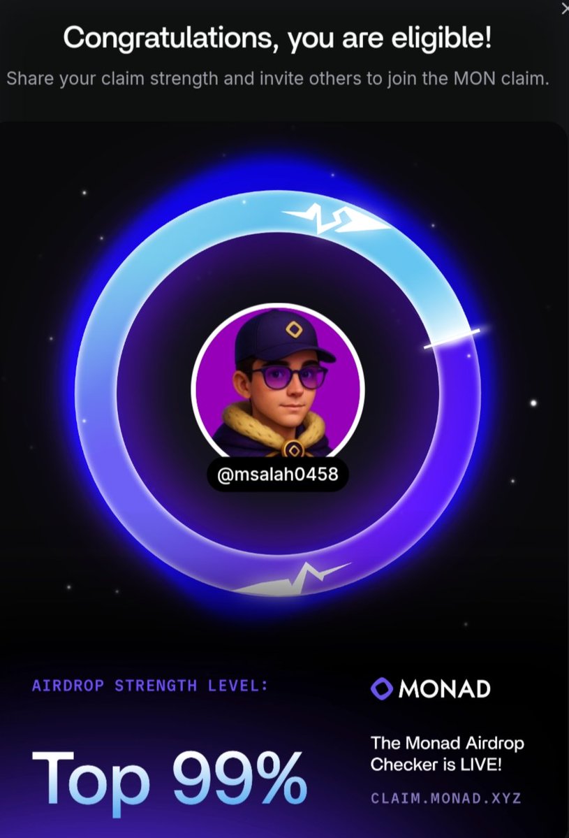 Being eligible for Monad is something to be proud of.  
It shows that you are part of a trusted group of  people who have shown real support, patience, and loyalty to the project.
It means the Monad team sees you as someone who believed in the vision long before the spotlight