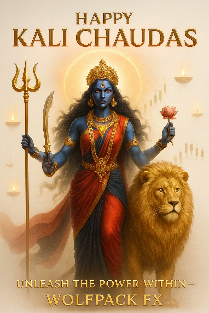 Wolfpack_fx's tweet photo. 🙏 Happy Kali Chaudas 🙏
Awaken your inner power, destroy all fear, and rise stronger.

#KaliChaudas #WolfpackFX #PowerWithin #DivineEnergy #FearlessTrading #MaaKali #Discipline #Focus #Strength https://t.co/LwIWPFJ2zO