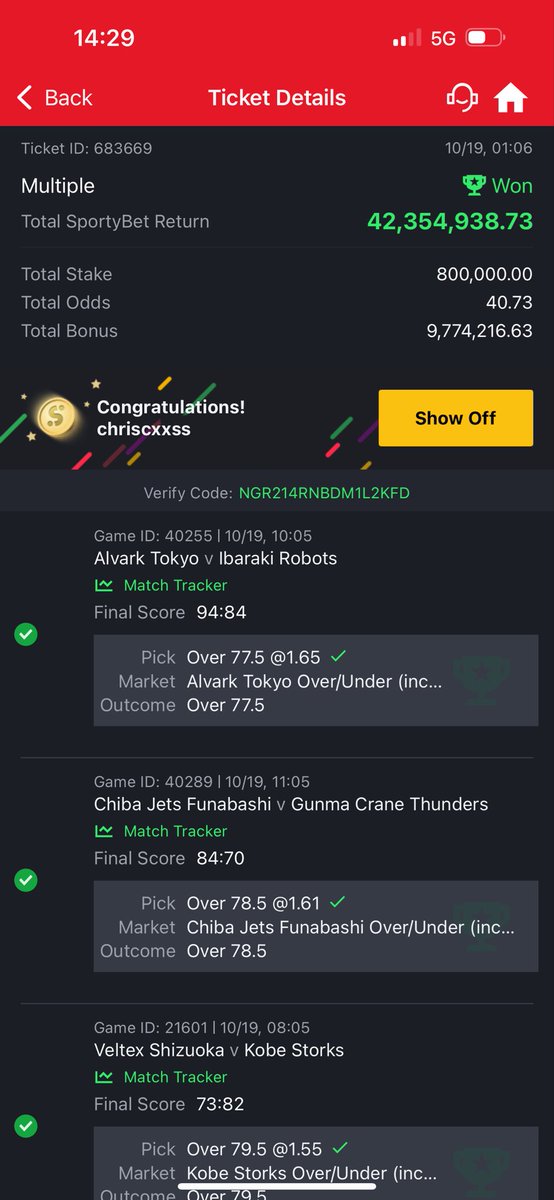 chriscxss's tweet image. 380 million home
Thank you SportyBet
Forever grateful 🙏🙏