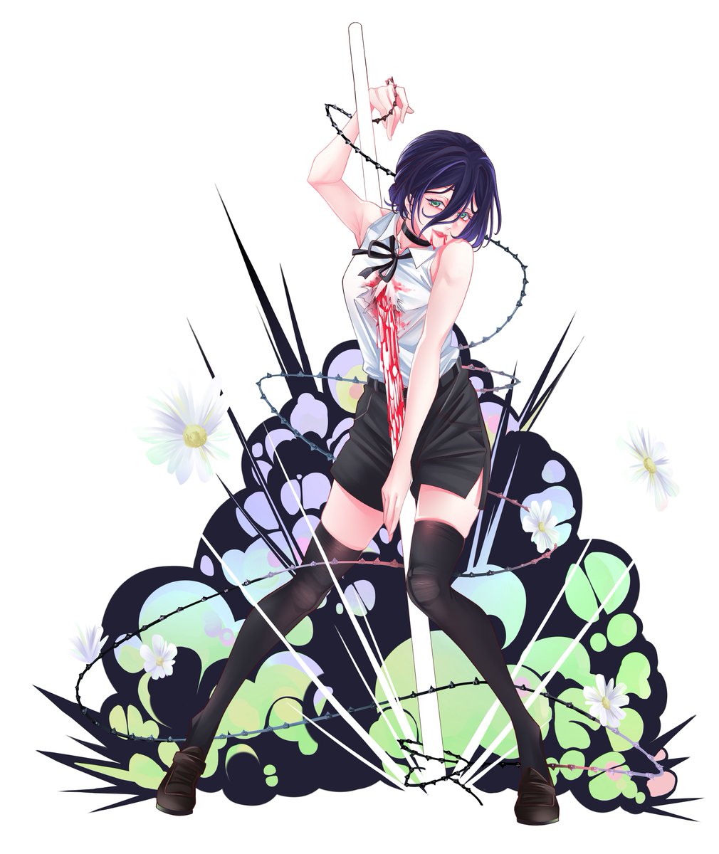 好久沒畫同人圖，
我好愛蕾潔。

#鏈鋸人 #蕾潔