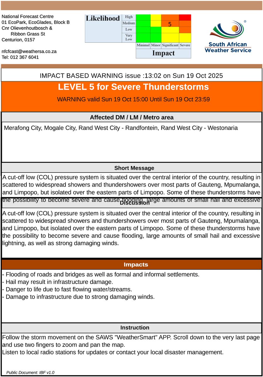 Gauteng Provincial Disaster Management Centre tweet media