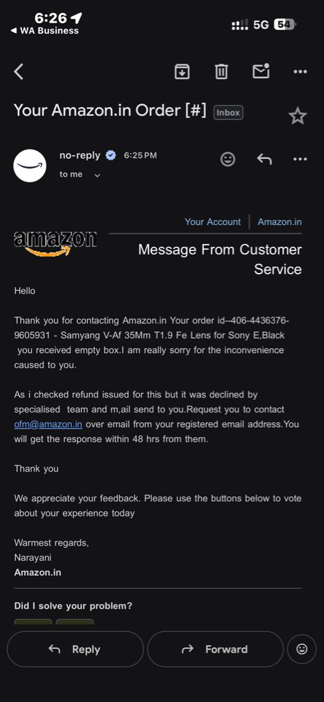 Pravin_Partihar's tweet photo. @AmazonHelp @ManishAgar73183 Amazon is restricting my account and canceled my refund https://t.co/MuECByOLW9