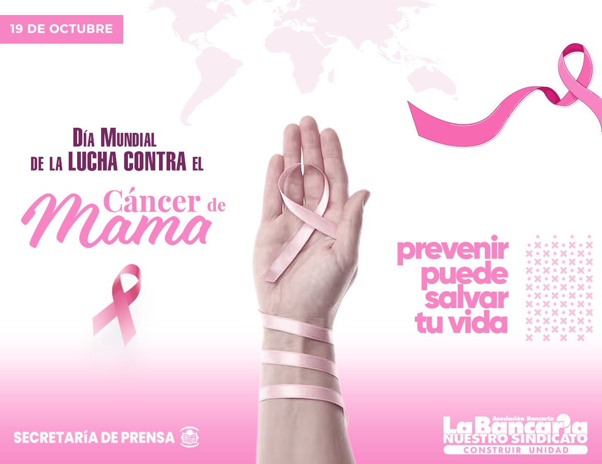 #Efemérides 

19 de Octubre | Día Mundial de la Lucha Contra el Cáncer de Mama

Nota → tinyurl.com/5bwcw6n6