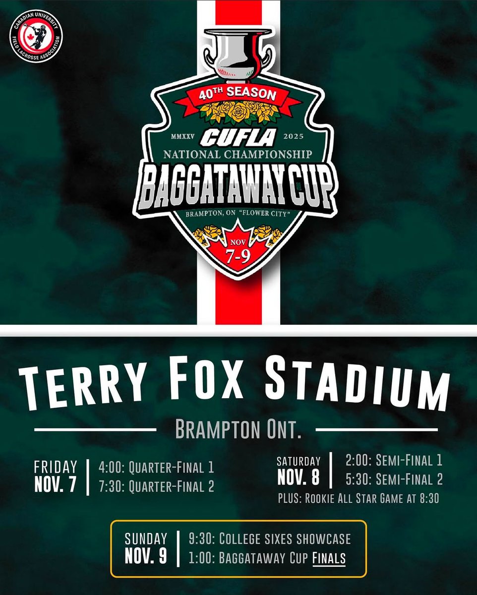 The 2025 Baggataway Cup happens November 7-9 at Terry Fox Stadium in Brampton. 
Lacrosse and food vendors are welcome but must confirm their attendance in advance. DM us to reserve a spot.