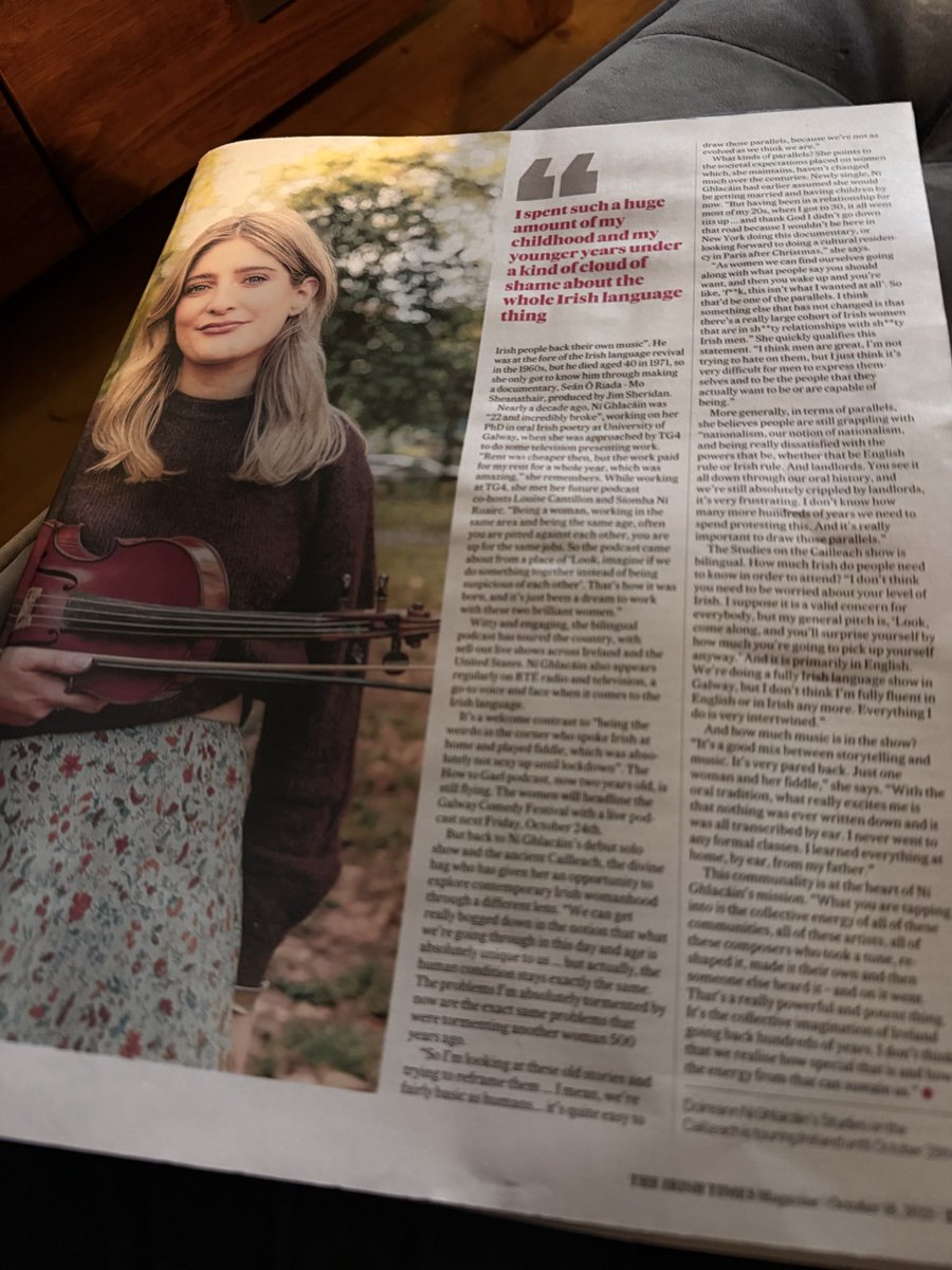 Yesterday’s <a href="/IrishTimes/">The Irish Times</a> feature article on fiddle player Doireann Ni Ghlacain was so good that they decided to print the second page twice