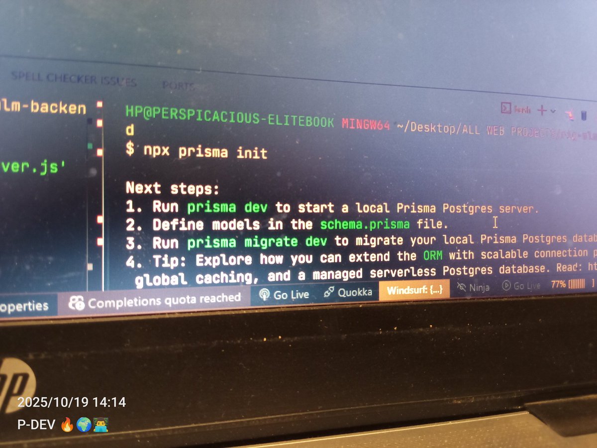 codewithpdev's tweet image. I Love this @prisma client's New Update verison 6.x ...
@prisma now gives us a local Postgres server out of the box
We can now run Built in local postgres server with just npx prisma dev
And Very easy to setup by running npx prisma init - This will give you a ready schema file