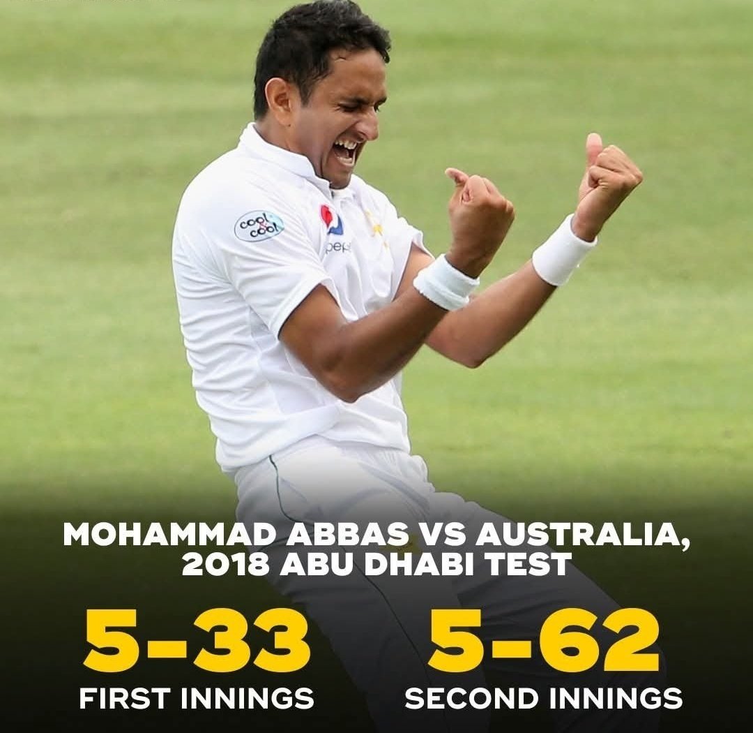 CricStatsINT's tweet image. #OnThisDay in 2018, Mohammad Abbas ran through Australia, becoming the first fast bowler to take a ten-wicket haul in the UAE as Pakistan sealed a 373-run win 🇵🇰 💪

📸: WisdenCricket

#OTD #MohammadAbbas #TestCricket #PakistanCricket #Cricket