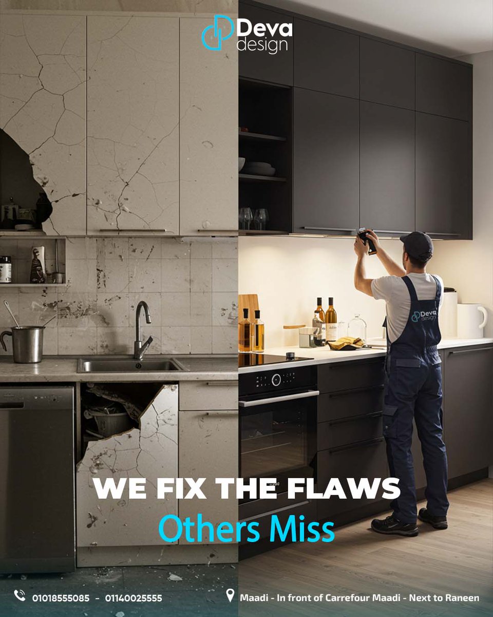 DevaDesign's tweet image. No matter how big the damage is… at #DevaDesign, we bring your kitchen back to life ✨
Quality in every detail… perfection that truly stands out 👌🤍

#WeFixTheFlaws #trend
