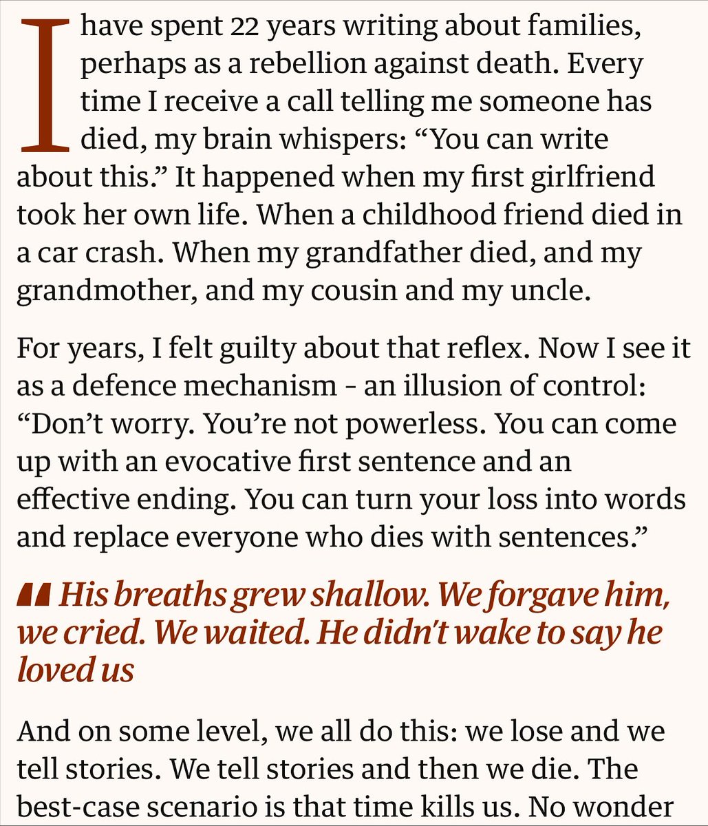 Personal essay about loss, grief, curses, mountains, silences and flag football published today in <a href="/guardian/">The Guardian</a>. Featuring: my parents, my brothers, my fears. Thanks for reading. theguardian.com/commentisfree/…