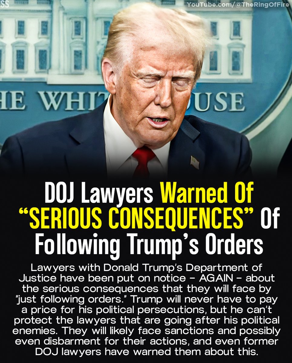 DOJ Lawyers Warned 
Of "SERIOUS CONSEQUENCES" 
Of Following Trump's Orders.

bing.com/search?pglt=23…