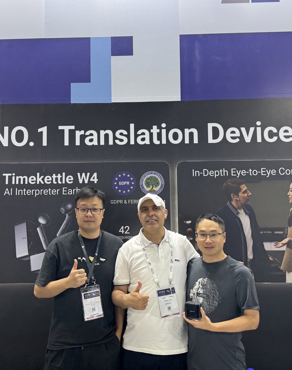 TimekettleTech's tweet image. As GITEX wraps up, we’re filled with gratitude. 💖
In just a few days, we welcomed new users, reunited with familiar faces, and shared the joy of borderless communication.
Thank you for believing in our mission. Timekettle will keep breaking barriers and shaping the future of…