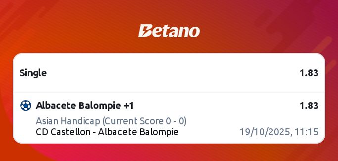 Aposta Exclusiva da Página - Odds de Valor 💡

🇪🇸 LaLiga 2
⚽️Castellon vs Albacete 
⏰11:15 - 19/10
🎯 Albacete Handicap Asiático +1.0 (1.83)
📚Betano

#BettingTips #Apostas #LALIGAHYPERMOTION #Pronostico #Odds #Futebol