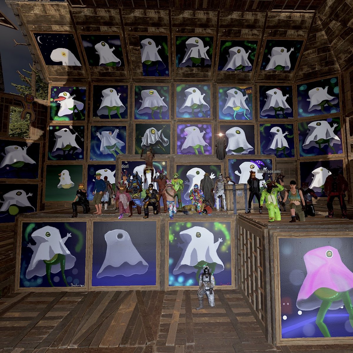 Thank you to everyone who joined the art classes today! 💛 spooky ghost frogs in everyone’s bases!