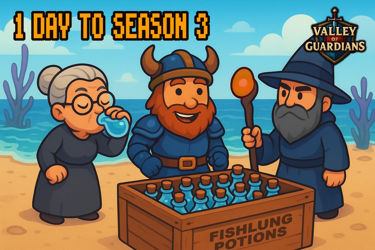 Granny’s hydration strategy is on point 💧
The team is getting ready to face the Siren Queen tomorrow…

⏳ Few hours left until Season 3 begins
🎯 Launch: October 20, 9:30 AM (GMT+8)

Grab your Free GC now:
🌐 valleyofguardians.xyz