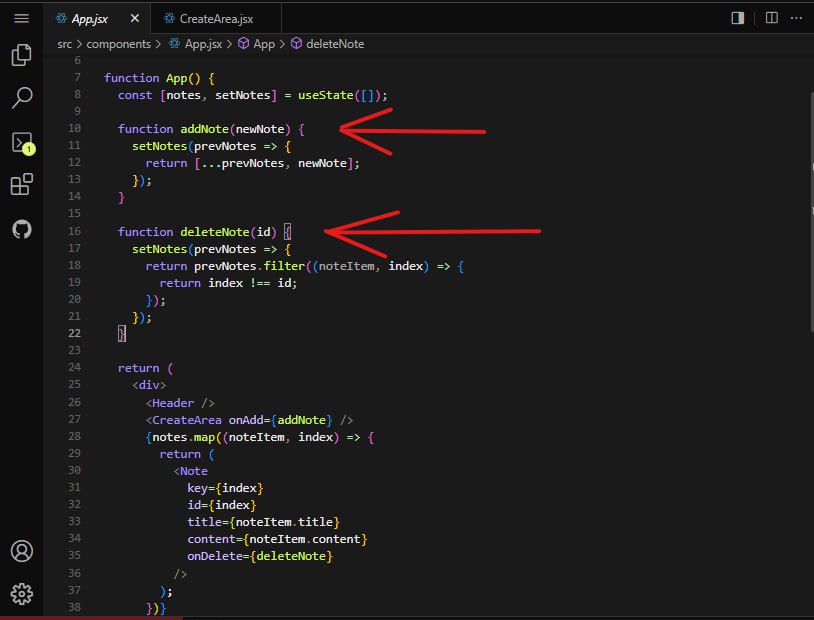 Dev_JesseMaduka's tweet image. Day 37 of #100DaysOfCode ⚛️🚀
Put everything I’ve learned into one challenge:
✅ Add & delete notes dynamically in React
✅ Used props, callbacks & the filter() method
Got stuck on the delete logic but finally got it working 🔥
#React #WebDev #Frontend